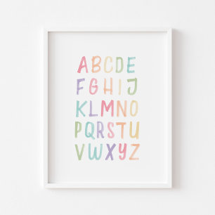 Pastel alphabet educational poster