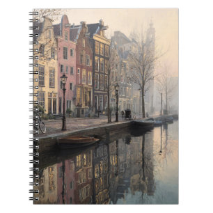 Pastel Amsterdam Canal Morning Notebook