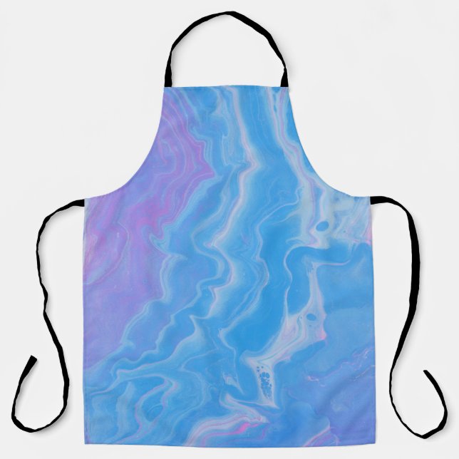 PASTEL AND BLUE ABSTRACT WAVES APRON (Front)