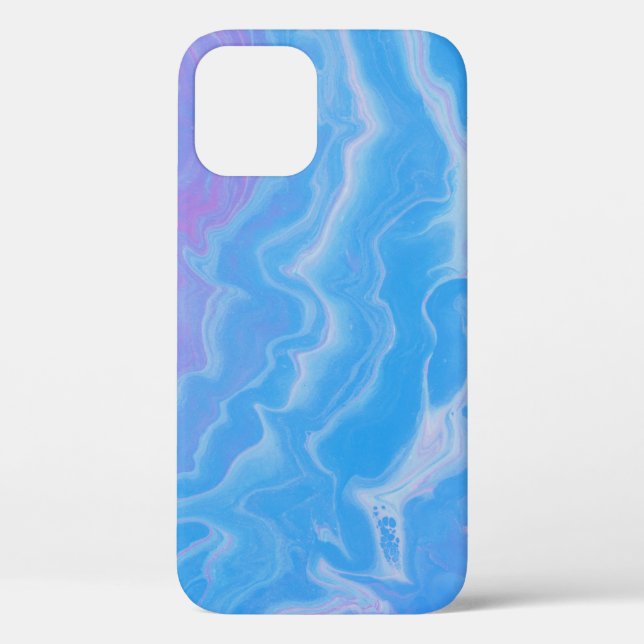 PASTEL AND BLUE ABSTRACT WAVES Case-Mate iPhone CASE (Back)