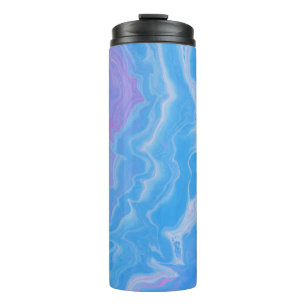 PASTEL AND BLUE ABSTRACT WAVES THERMAL TUMBLER
