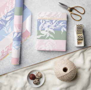 Pastel and fresh bright Watercolor Wreath Pattern Wrapping Paper