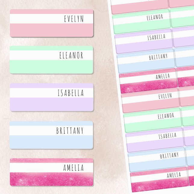 Pastel and Shimmer Skinny Font Waterproof Name (Creator Uploaded)