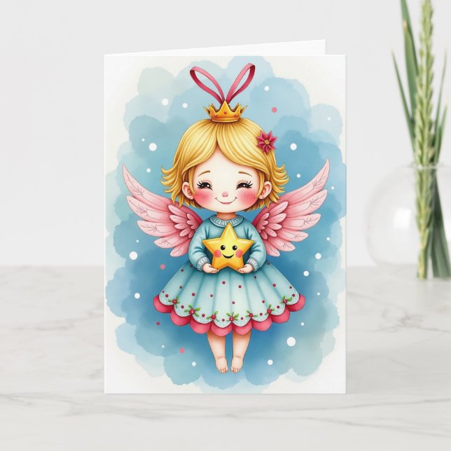 Pastel Angel Christmas Card (Front)