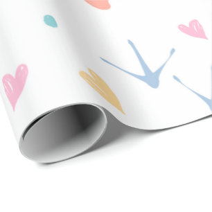 Pastel Animal Paw Wrapping Paper