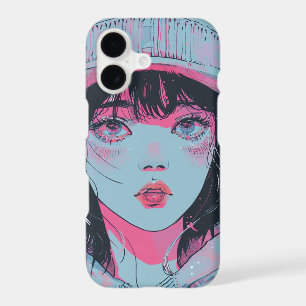 Pastel Anime Girl in Beanie Art