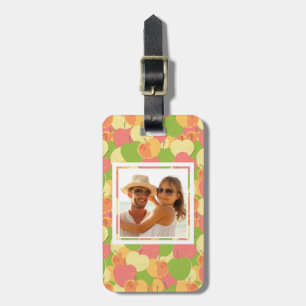 Pastel Apples Pattern Add Your Photo Luggage Tag