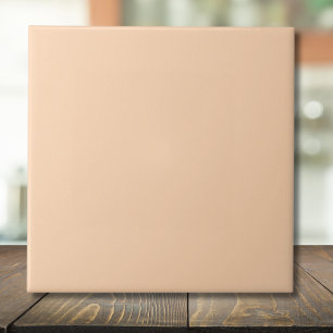 Pastel Apricot Solid Colour Classic Elegant Ceramic Tile