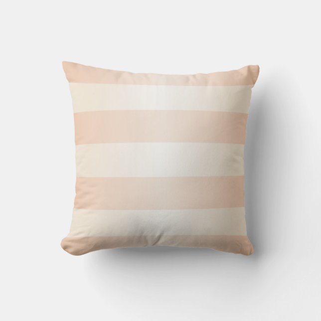 Pastel Apricot Stripes Pattern Cushion (Front)