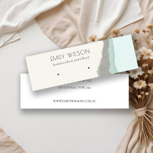 Pastel Aqua Kraft Mountain Wave Earring Display Mini Business Card