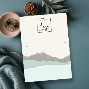 Pastel Aqua Kraft Mountain Wave Necklace Display Business Card