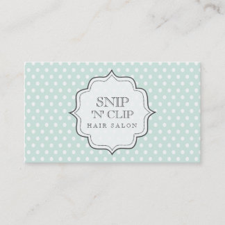 Pastel Aqua Polka Dots Filigree Hair Stylist Cards