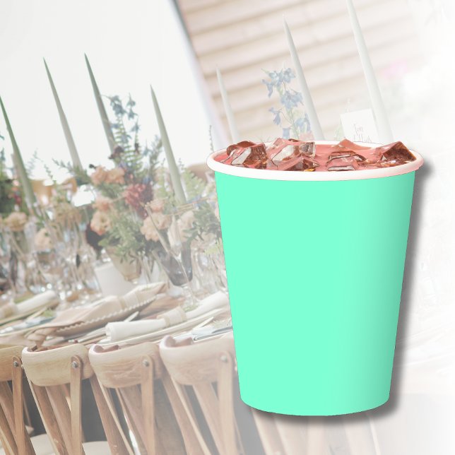Pastel Aqua Solid Colour | Classic | Elegant Paper Cups (Creator Uploaded)