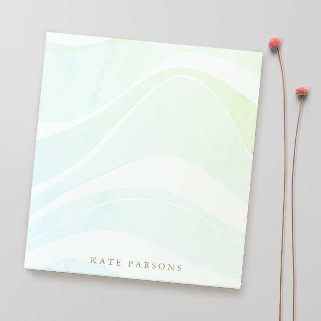 Pastel Aqua Tropical Retro Watercolor Waves Notepad (Creator Uploaded)