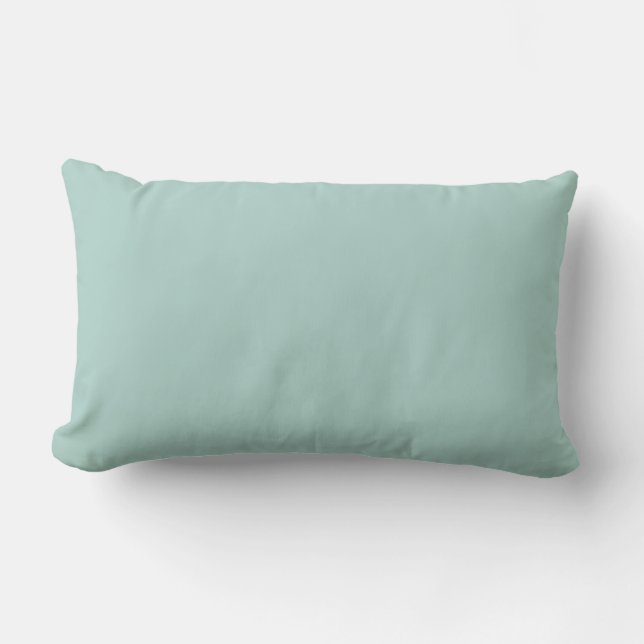 Pastel Aquamarine Blue-Green Solid Colour SW 0063 Lumbar Cushion (Front)