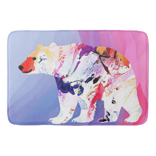 Pastel Arctic Explorer in Watercolour Bath Mat