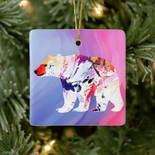 Pastel Arctic Explorer in Watercolour Ceramic Ornament
