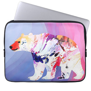 Pastel Arctic Explorer in Watercolour Laptop Sleeve