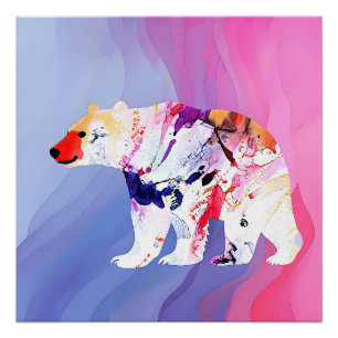 Pastel Arctic Explorer in Watercolour Poster