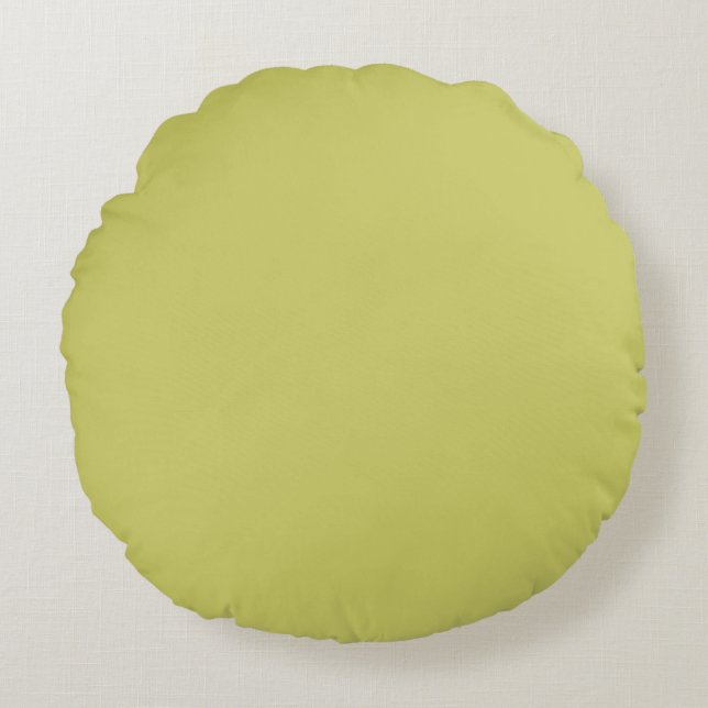 pastel Army Olive Green solid plaincolor Custom Round Cushion (Front)