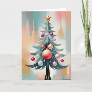 Pastel Art Deco Christmas Luxury Fancy Ornaments Holiday Card