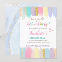 Pastel Art Painting Party Girl Birthday