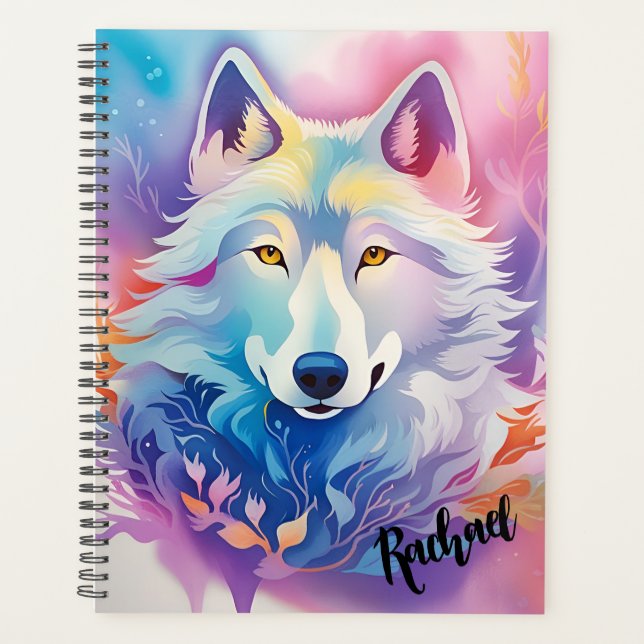 Pastel Artsy Wolf  Planner (Front)
