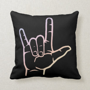 Pastel ASL I Love You Throw Pillow