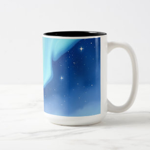 Pastel Aurora Borealis Watercolor Art Two-Tone Coffee Mug