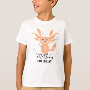 Pastel Axolotl Ocean Creature Birthday Name   T-Shirt