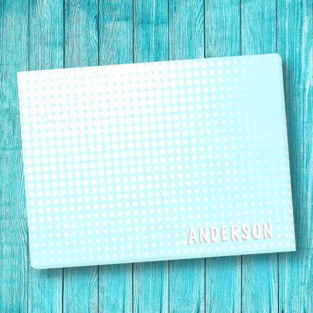 Pastel baby blue halftone gradient custom name post-it notes (Creator Uploaded)