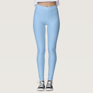 Pastel Baby Blue Solid Color Leggings