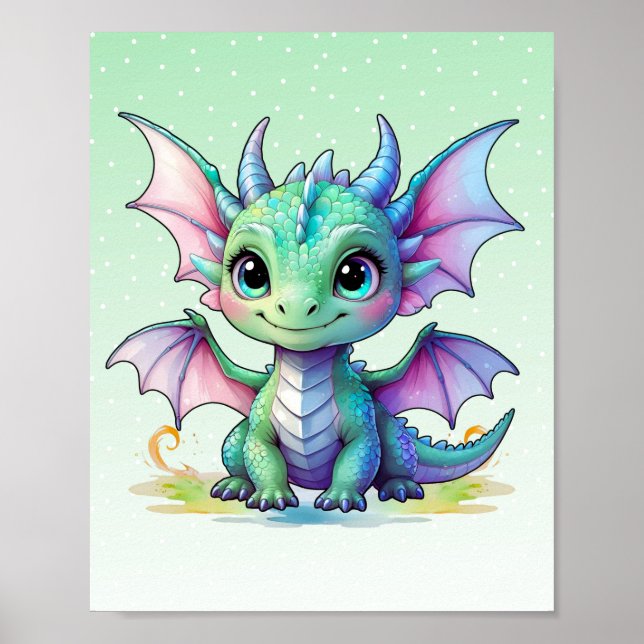 Pastel Baby Dragon Print (Front)