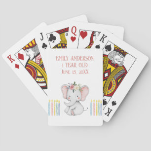 Pastel Baby Elephant Playing Cards