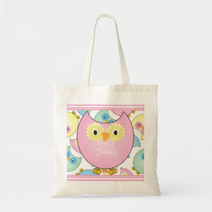 Pastel Baby Owl Nursery Theme in Pink Tote Bag