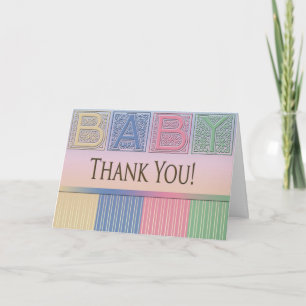 Pastel Baby Shower Thank you Card