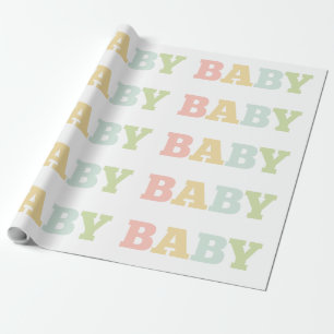 Pastel baby wrapping paper, baby shower wrapping paper