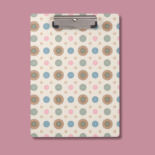 Pastel Babylonian Inspired Floral Pattern Clipboard