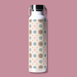 Pastel Babylonian Inspired Floral Pattern Water Bottle