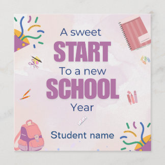 Pastel Back to School Treat Tag Card | personalise