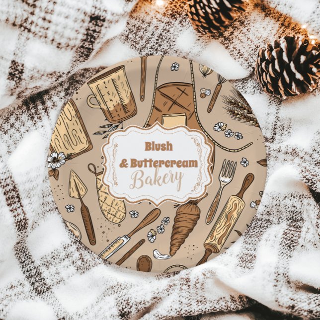 Pastel Bakery Branding Paper Plate (Creator Uploaded)