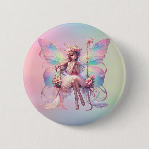 Pastel Ballerina Fairy Princess Girls 6 Cm Round Badge