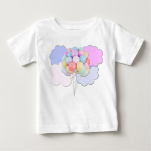 Pastel Balloons in Clouds Baby T-Shirt