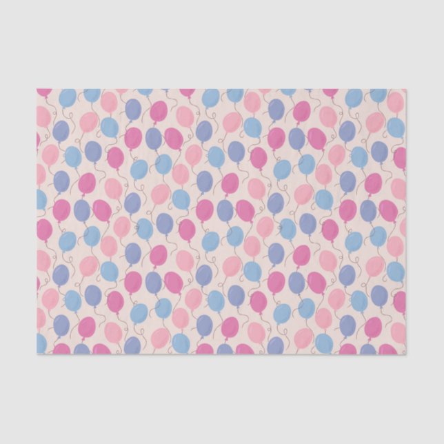 Pastel Balloons Whimsical Pattern Tissue Paper (Front)