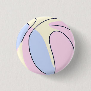 Pastel Basketball 3 Cm Round Badge