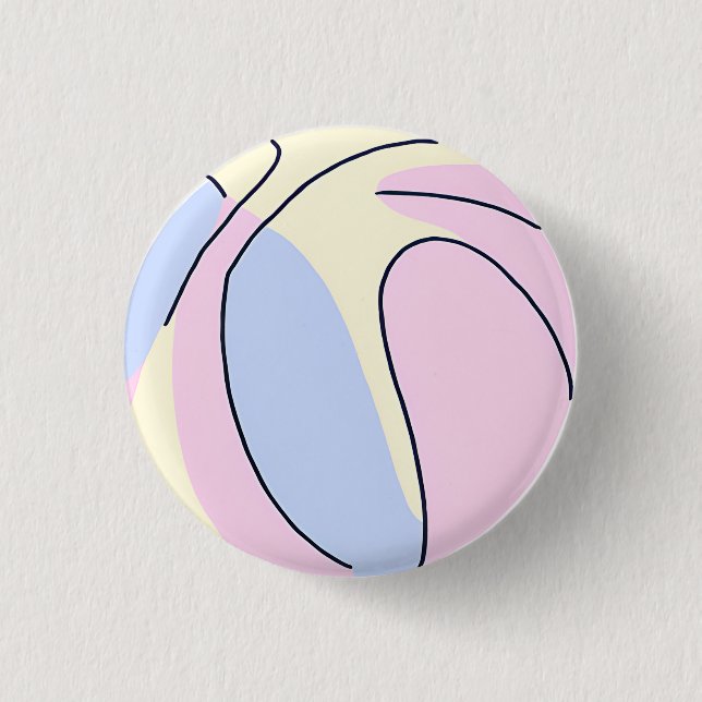 Pastel Basketball 3 Cm Round Badge (Front)