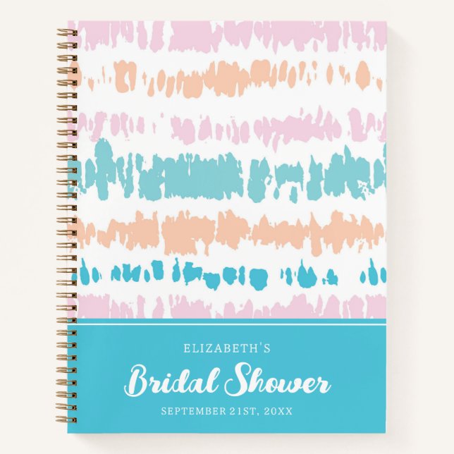 Pastel Batik Pattern | Bridal Shower Notebook (Front)