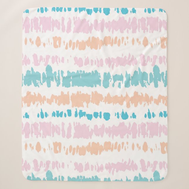 Pastel Batik Pattern Sherpa Blanket (Front)