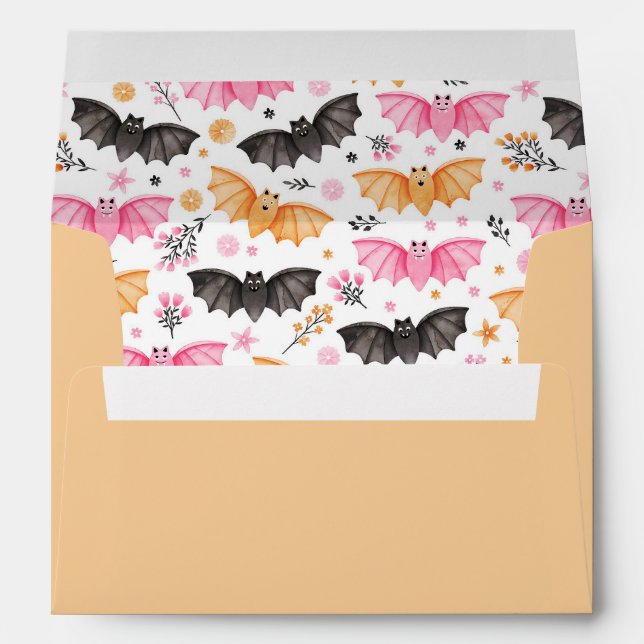Pastel Bats and Florals Happy Halloween Envelope (Back (Bottom))