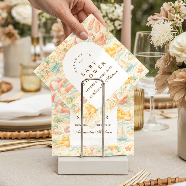 Pastel Beach Animals s Baby Shower Napkin (Creator Uploaded)